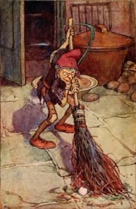 Illustration of a brownie, by Arthur Rackham, 1910.