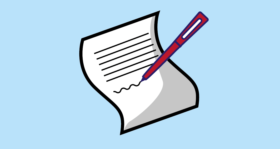 Icon of pen writing on paper