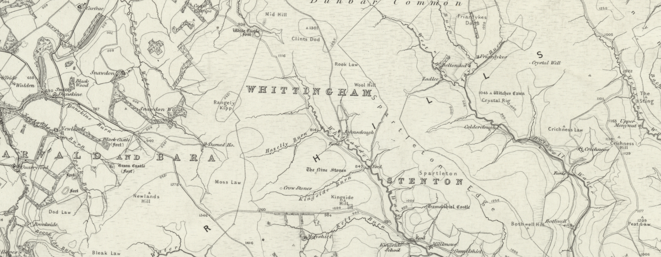 Map excerpt of the project area, showing placenames including Whittingham and Stenton