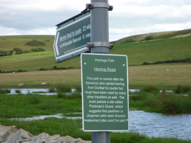 Modern signpost showing the route of the Herring Road