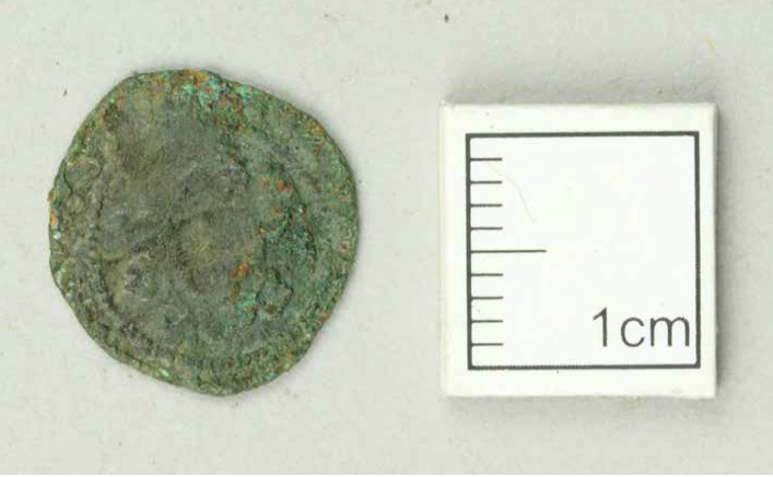 Image of a copper alloy coin, a little over 1cm in diameter